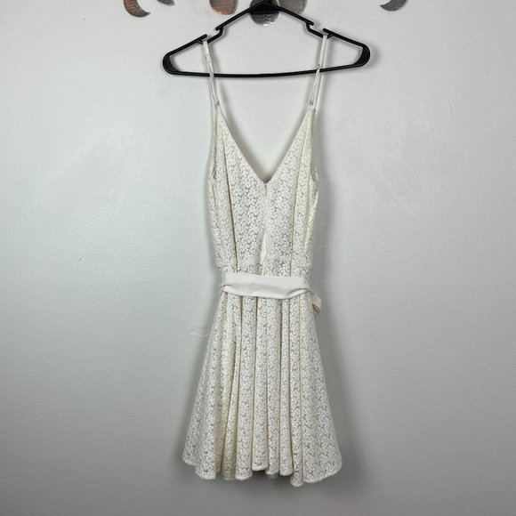 Amanda Uprichard White Floral Lace Tie Waist Dress - Picture 9 of 9